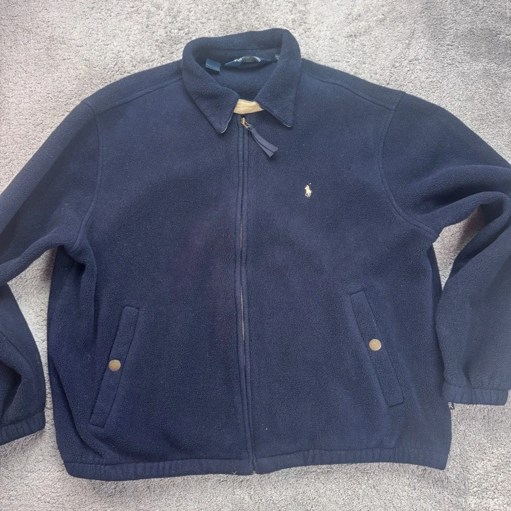 Vintage Polo Ralph Lauren Men's XL Full Zip Fleece Jacket Polartec 100% Poly